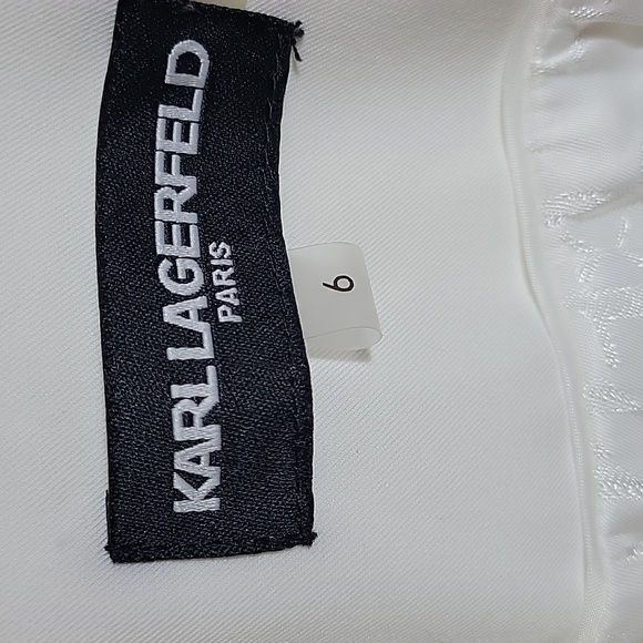 Karl Lagerfeld Paris Womens Signature Script Blaze Soft White Size 6 Nwot - Picture 5 of 6